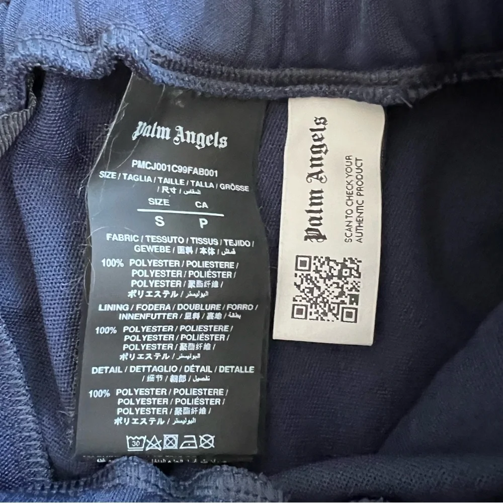 Palm Angels Track Pants Men’s Size Small CORE CLASSIC COLOR NAVY BLUE WHITE